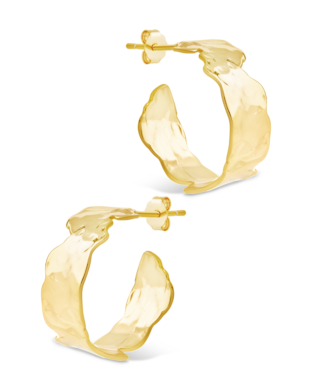 Sterling Silver Anna Textured Hoop Earrings