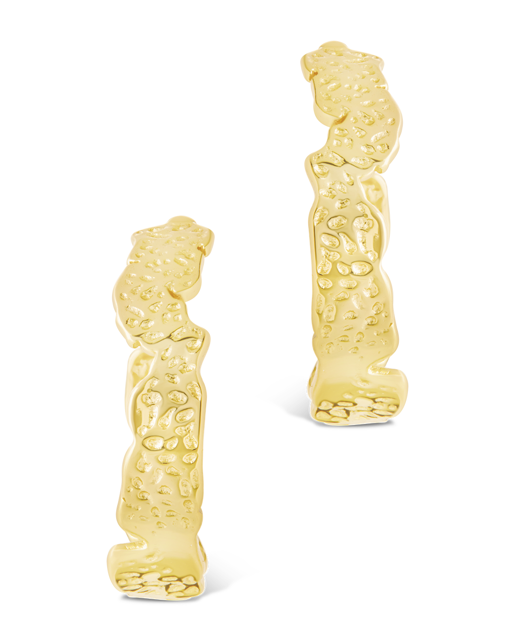 Sterling Silver Mary Textured Hoop Earrings