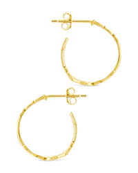 Sterling Silver Mary Textured Hoop Earrings - Sterling Forever