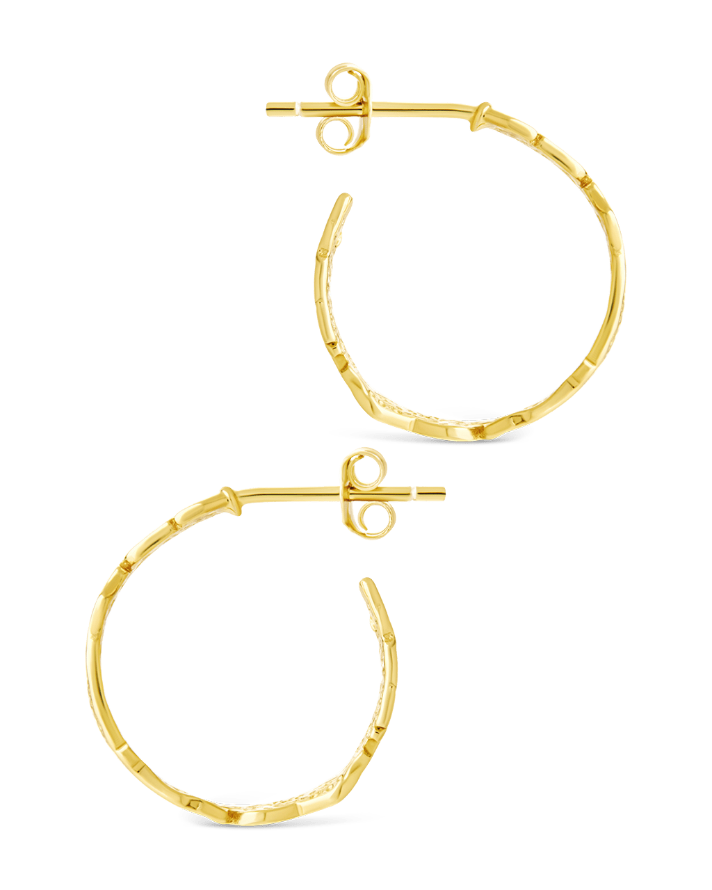 Sterling Silver Mary Textured Hoop Earrings - Sterling Forever