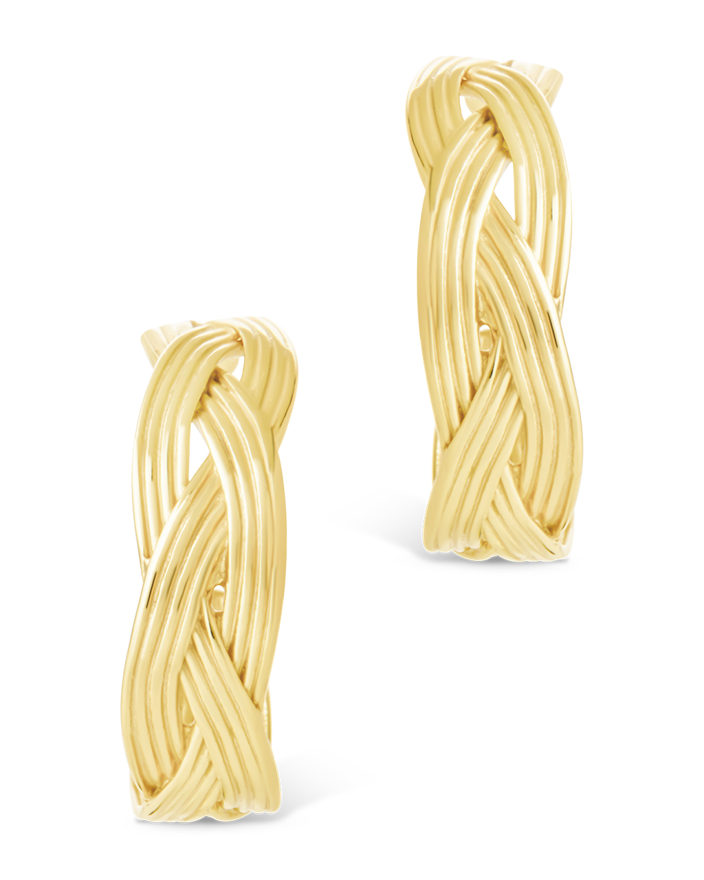 Sterling Silver Janet Ribbed Hoop Earrings