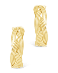 Sterling Silver Janet Ribbed Hoop Earrings - Sterling Forever