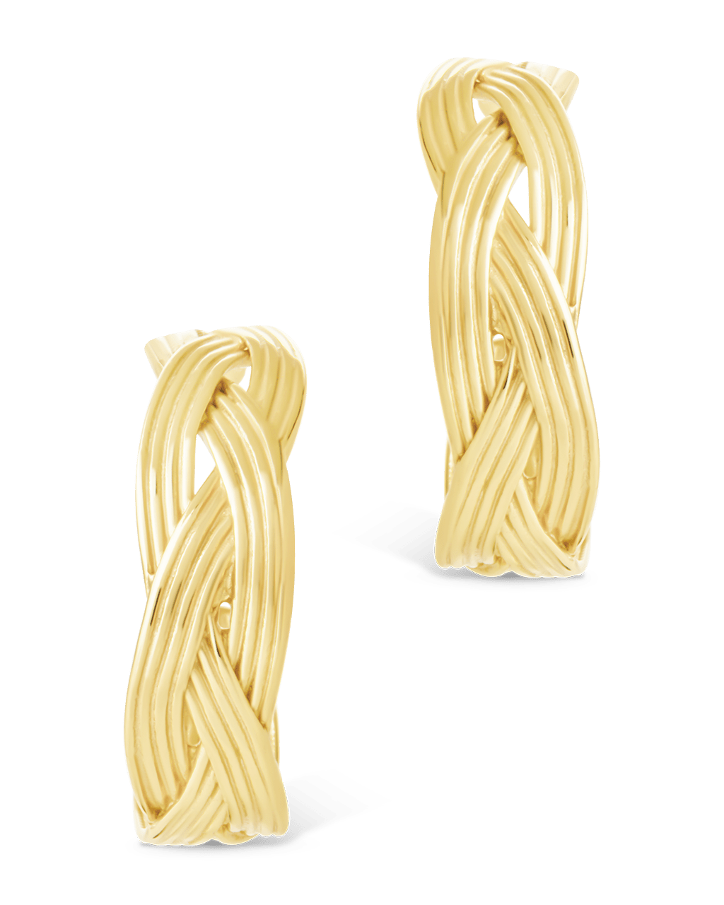 Sterling Silver Janet Ribbed Hoop Earrings - Sterling Forever