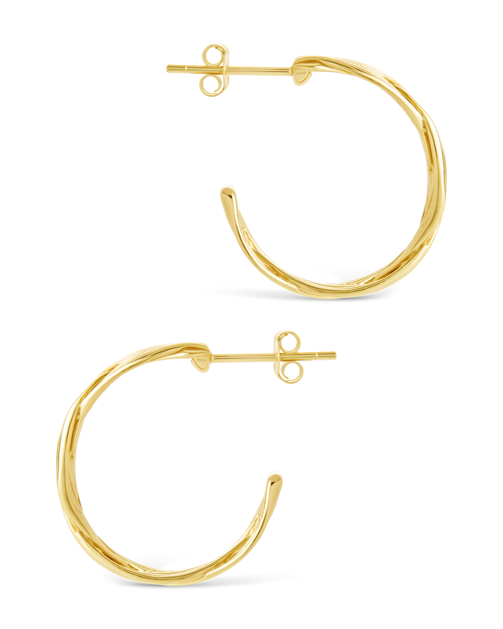 Sterling Silver Janet Ribbed Hoop Earrings