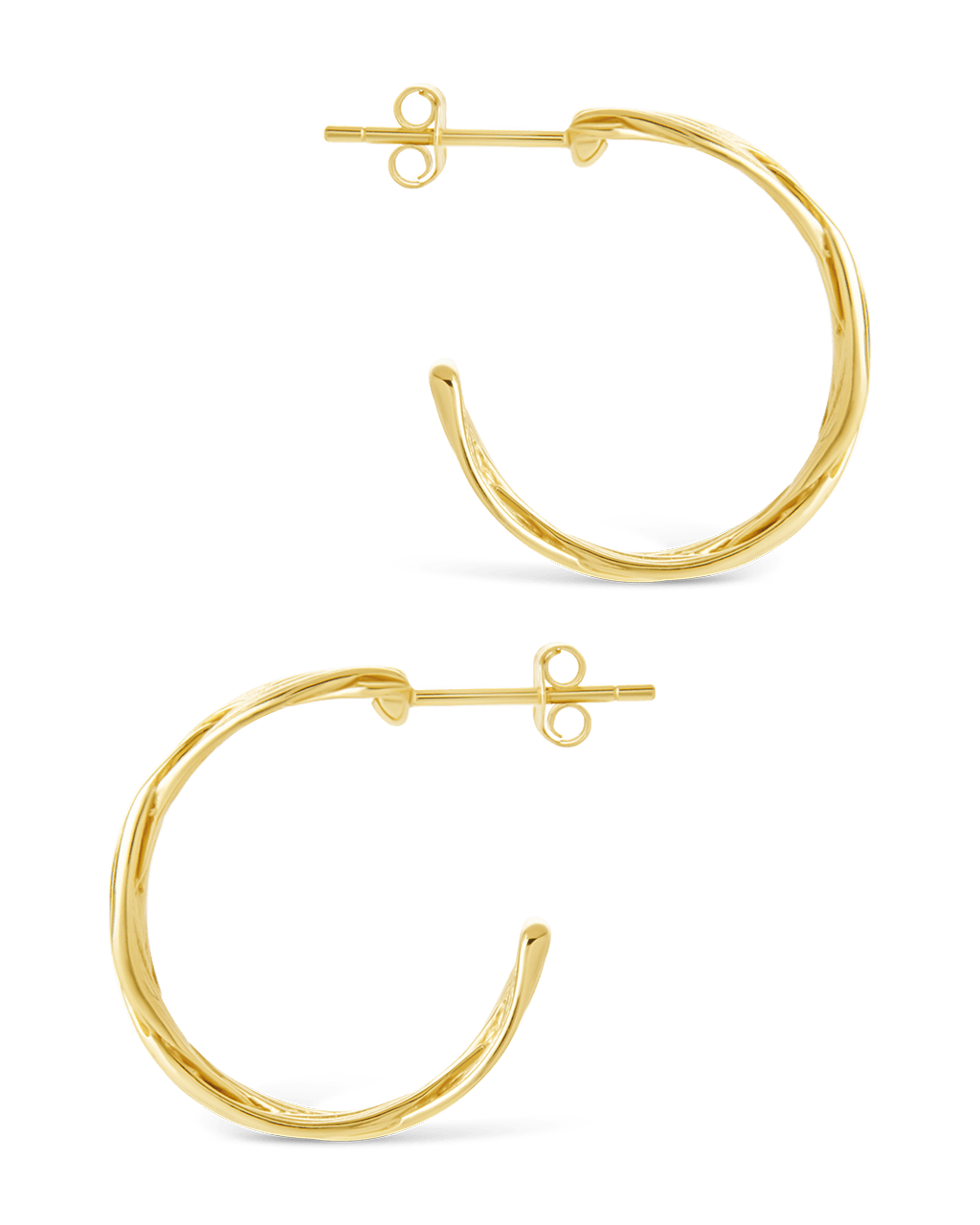 Sterling Silver Janet Ribbed Hoop Earrings - Sterling Forever
