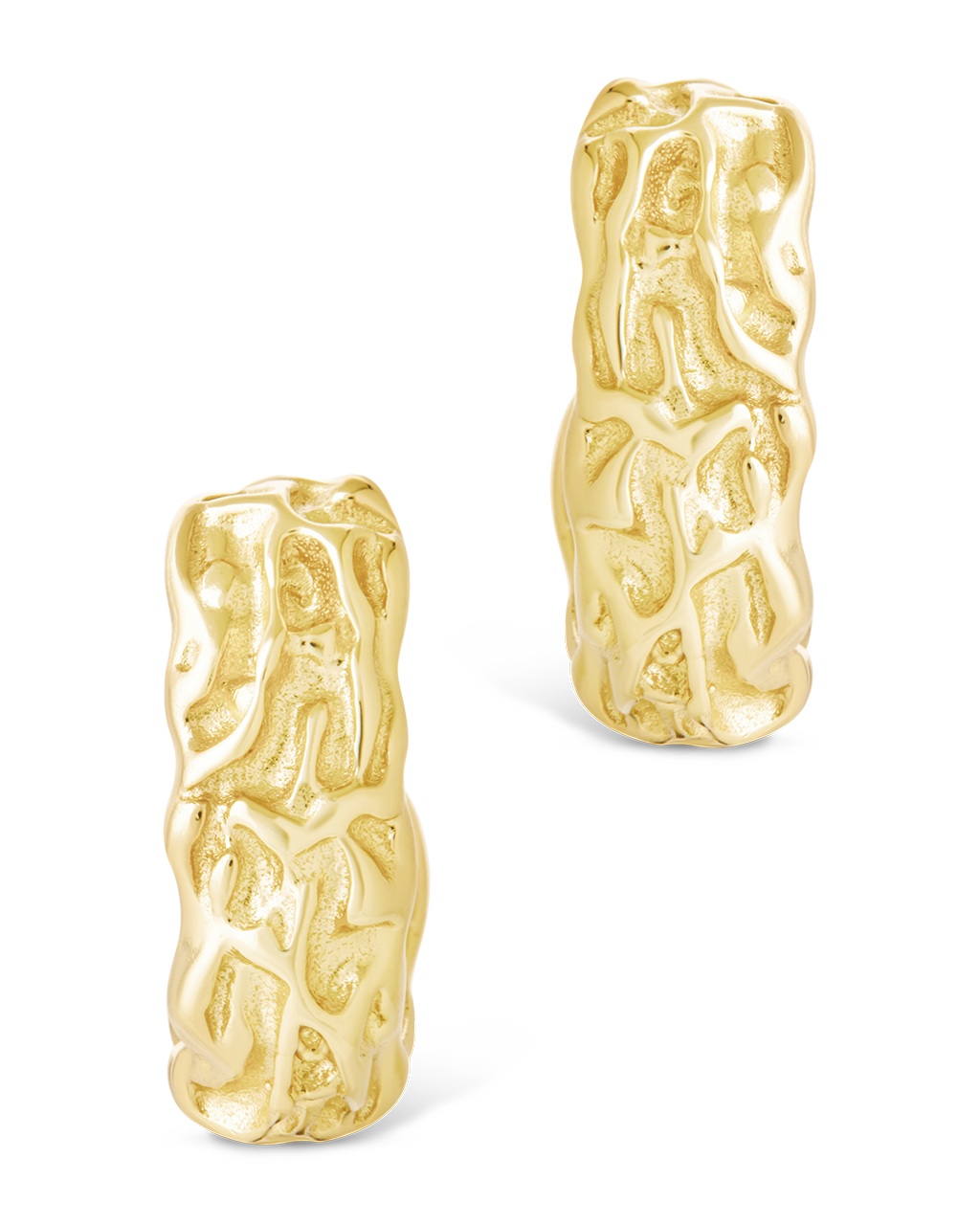 Sterling Silver Muna Ridged Stud Earrings