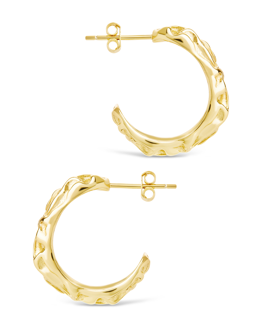 Sterling Silver Muna Ridged Stud Earrings