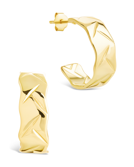 Sterling Silver Ashton Textured Stud Earrings