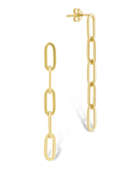 Sterling Silver Jennifer Paperclip Chain Drop Earrings
