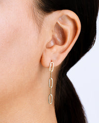 Sterling Silver Jennifer Paperclip Chain Drop Earrings