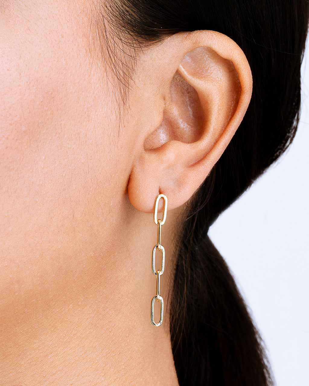 Sterling Silver Jennifer Paperclip Chain Drop Earrings