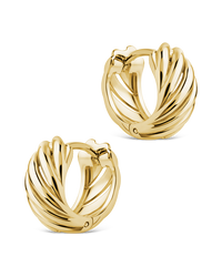 Sterling Silver Kailani Ribbed Swirl Hoops