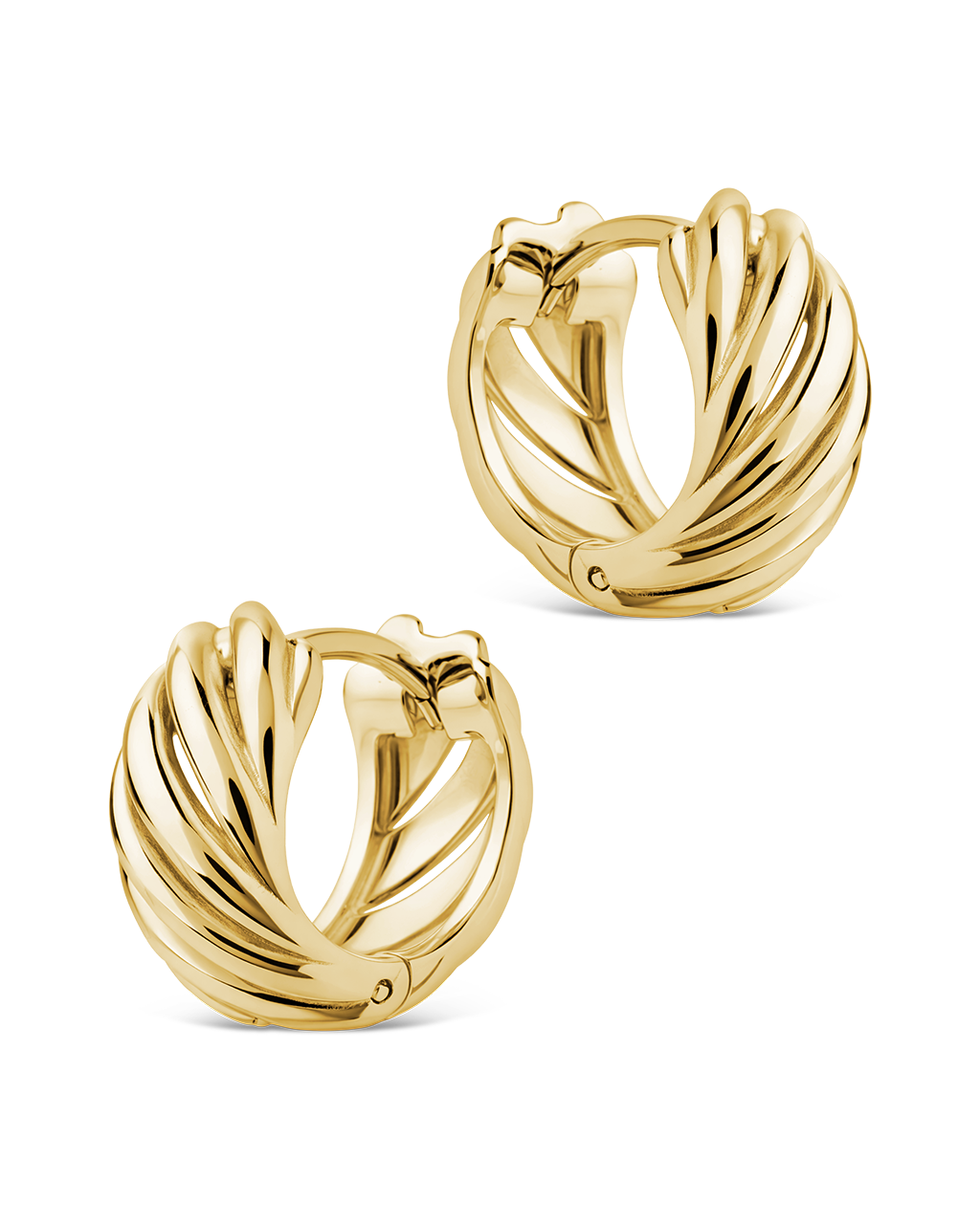 Sterling Silver Kailani Ribbed Swirl Hoops
