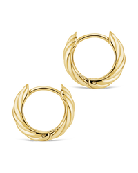 Sterling Silver Kailani Ribbed Swirl Hoops