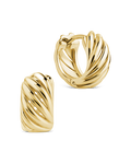 Sterling Silver Kailani Ribbed Swirl Hoops