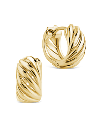 Sterling Silver Kailani Ribbed Swirl Hoops