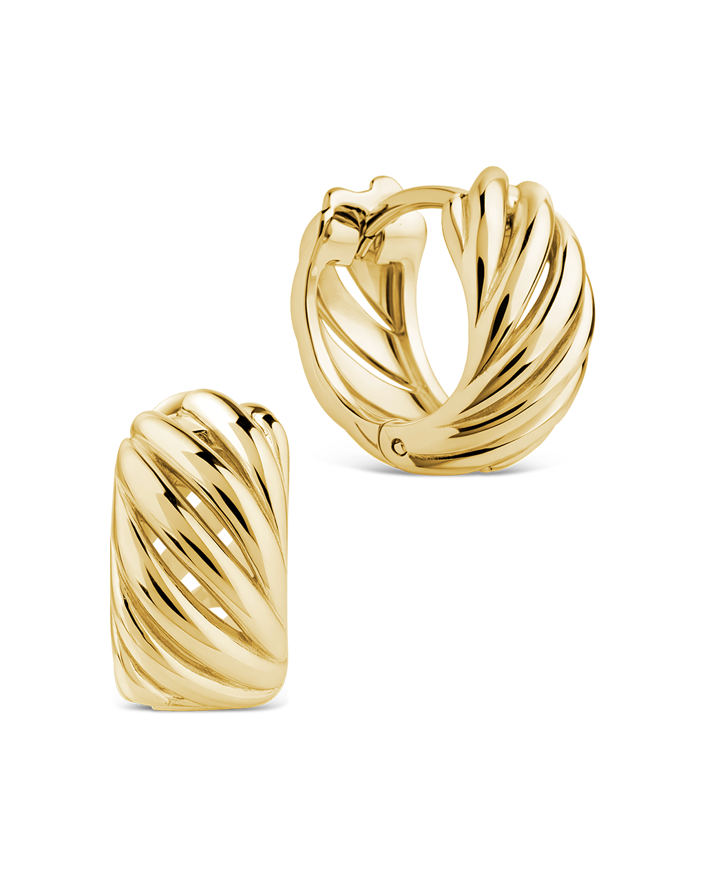 Sterling Silver Kailani Ribbed Swirl Hoops