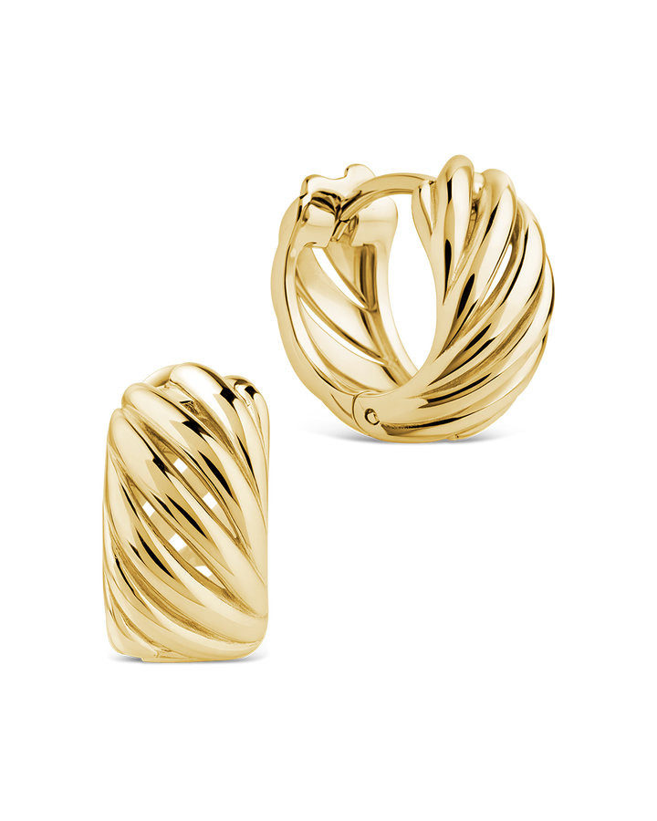 Sterling Silver Kailani Ribbed Swirl Hoops