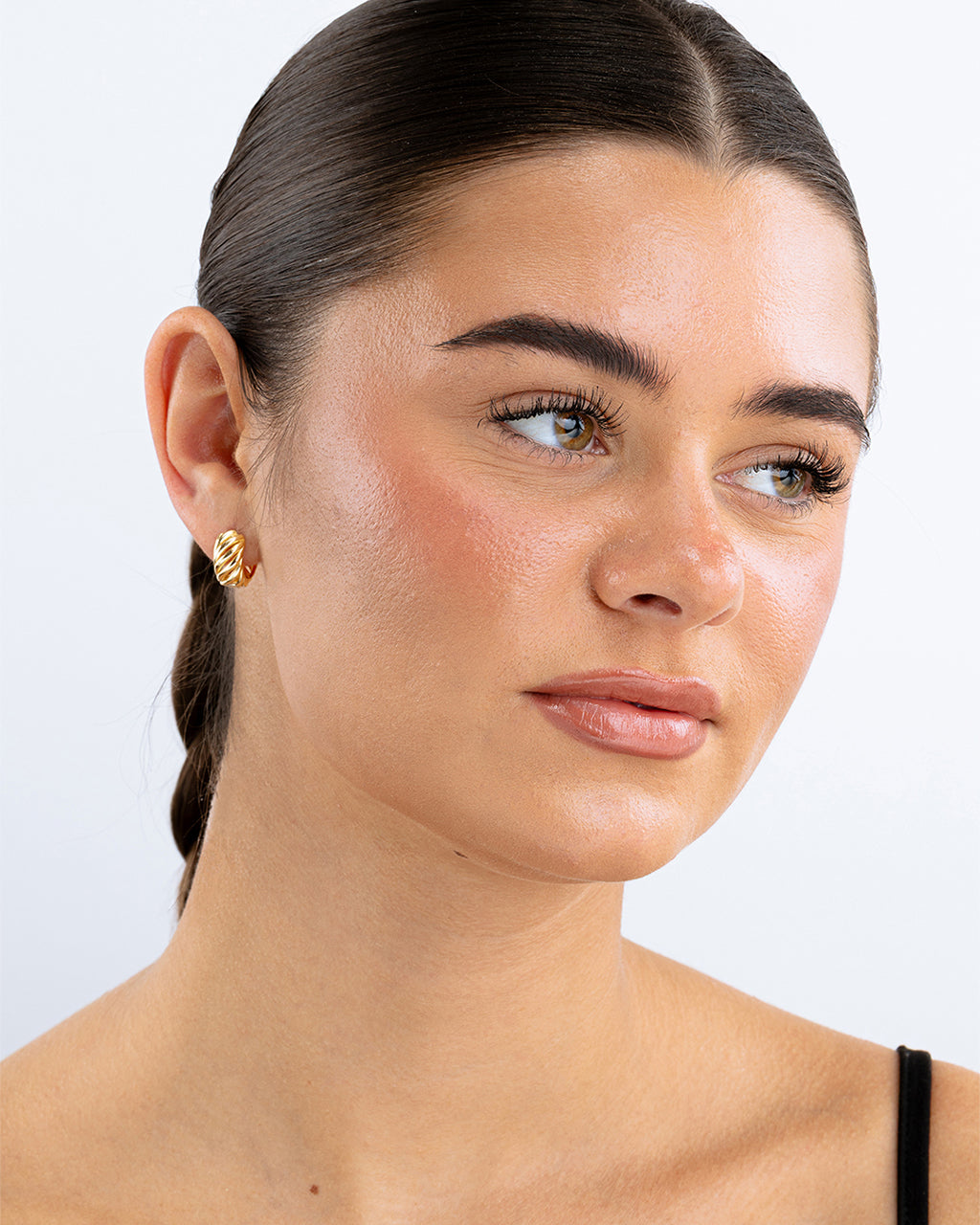 Sterling Silver Kailani Ribbed Swirl Hoops