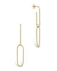 Sterling Silver Kailey Paperclip Dual-Drop Earrings