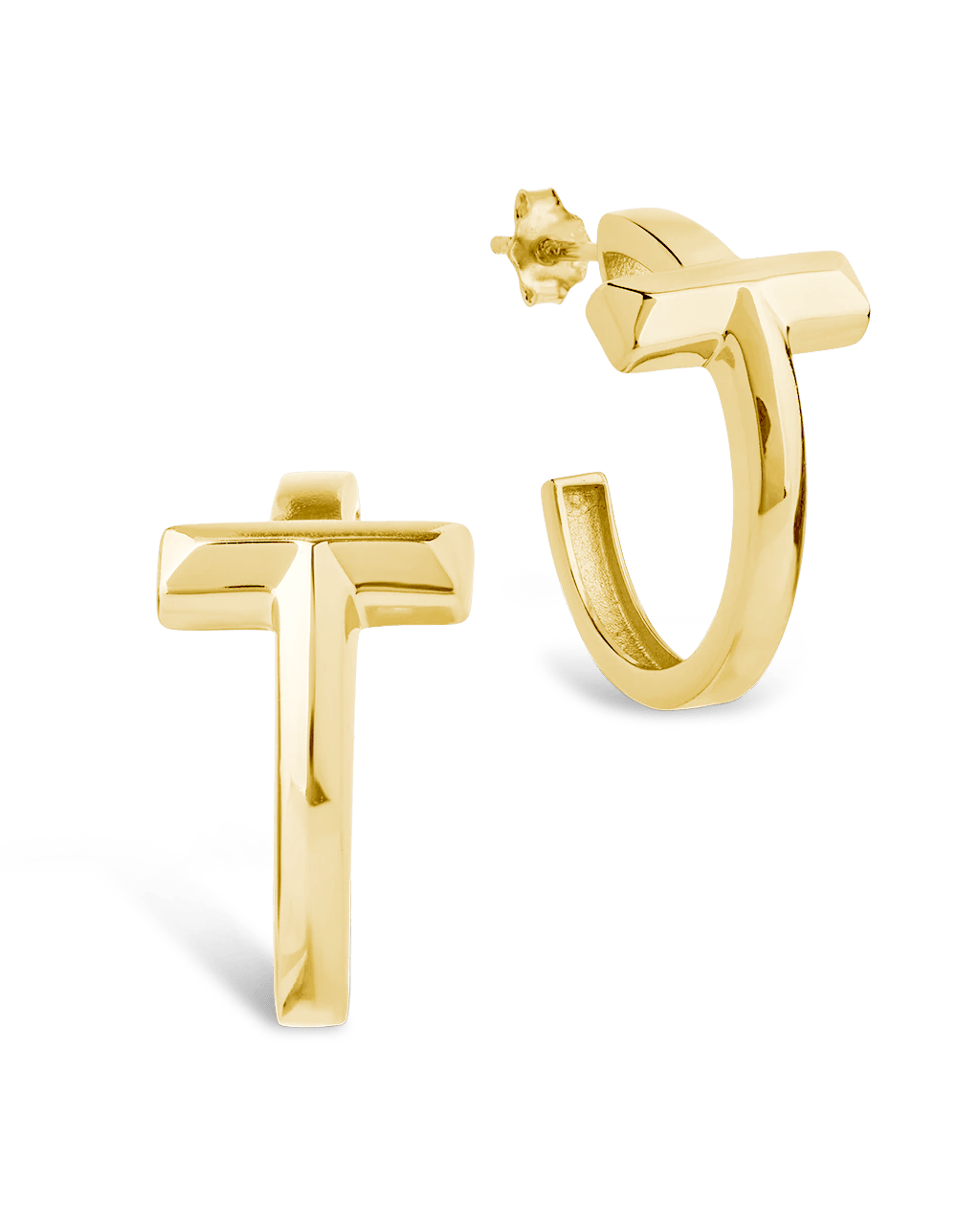 Sterling Silver Kaira Crossbar Hoops - Sterling Forever
