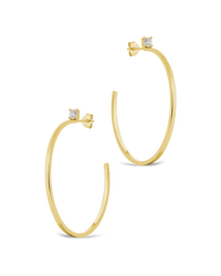Sterling Silver Kamryn Luxe Stone Accent Hoops - Sterling Forever