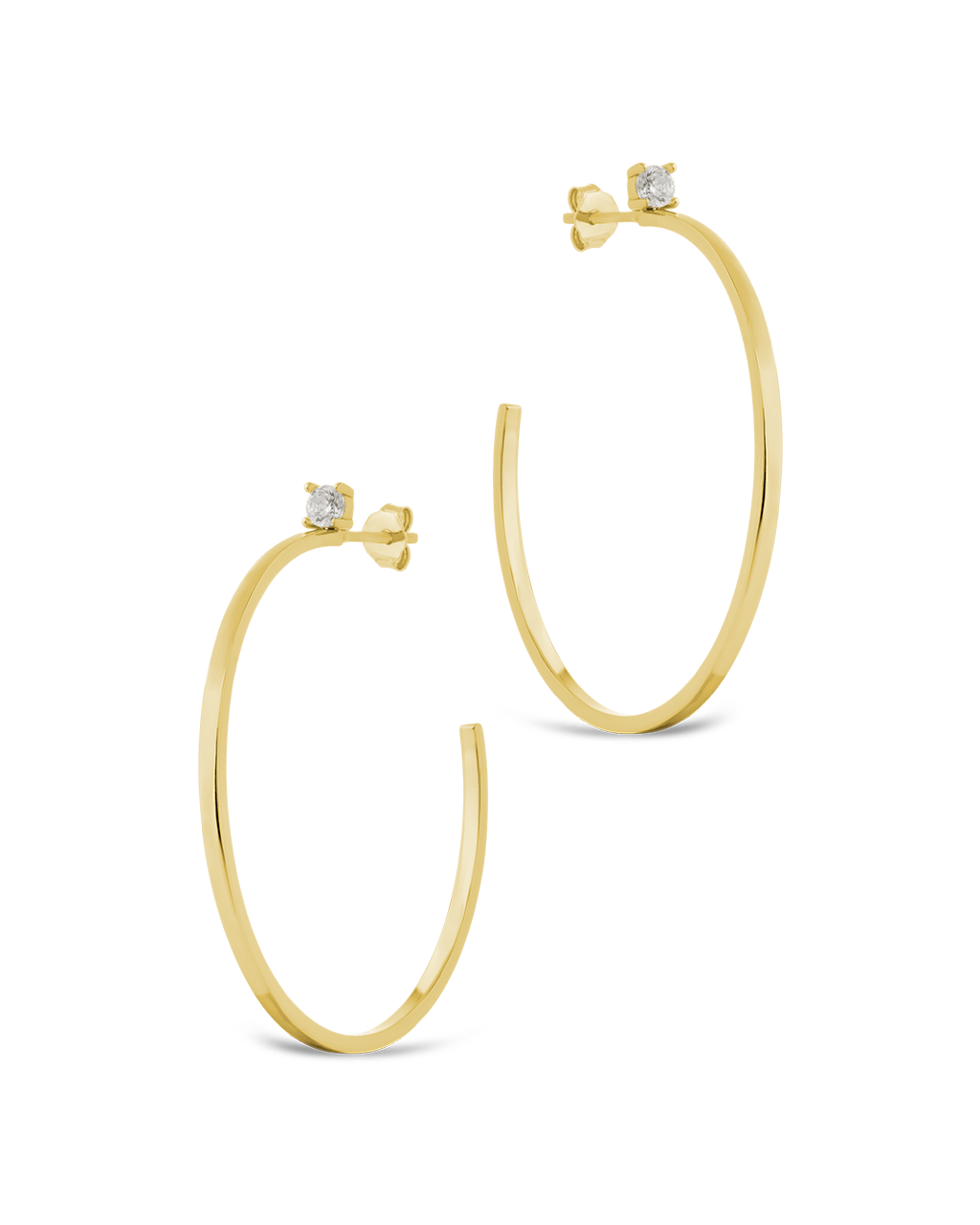 Sterling Silver Kamryn Luxe Stone Accent Hoops - Sterling Forever