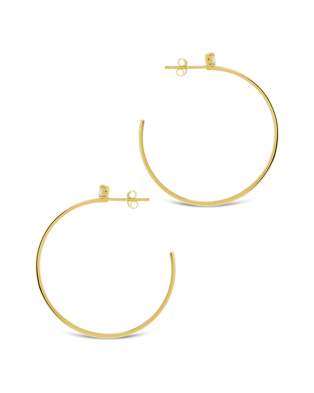 Sterling Silver Kamryn Luxe Stone Accent Hoops - Sterling Forever