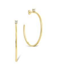Sterling Silver Kamryn Luxe Stone Accent Hoops - Sterling Forever