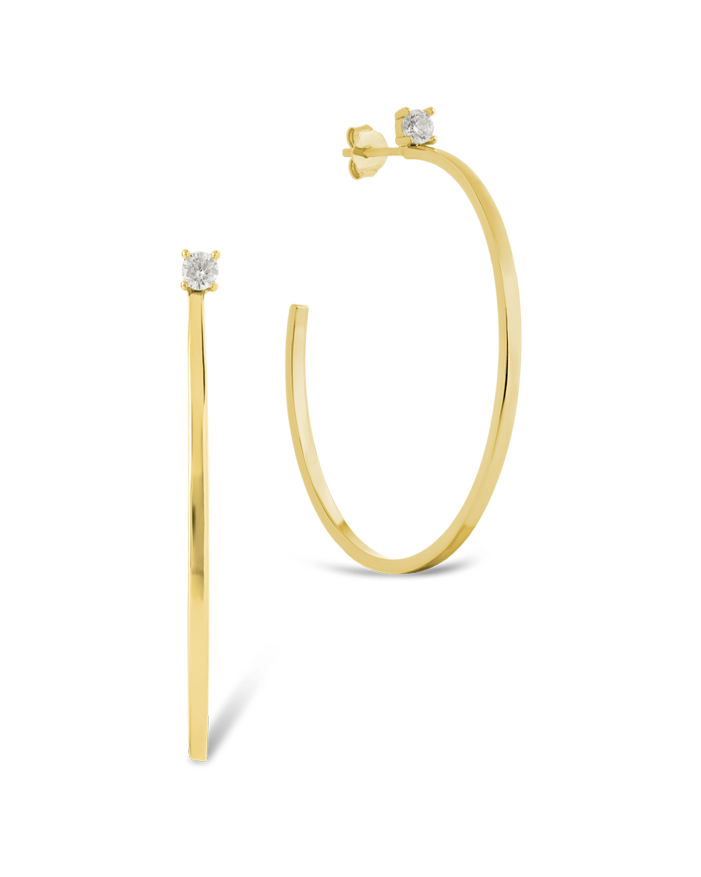 Sterling Silver Kamryn Luxe Stone Accent Hoops - Sterling Forever