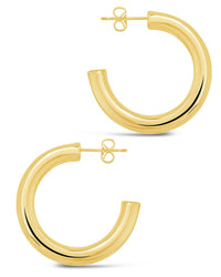 Rory Polished Tube Hoop Earrings - Sterling Forever