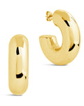 Wynonna Polished Tube Hoop Earrings - Sterling Forever