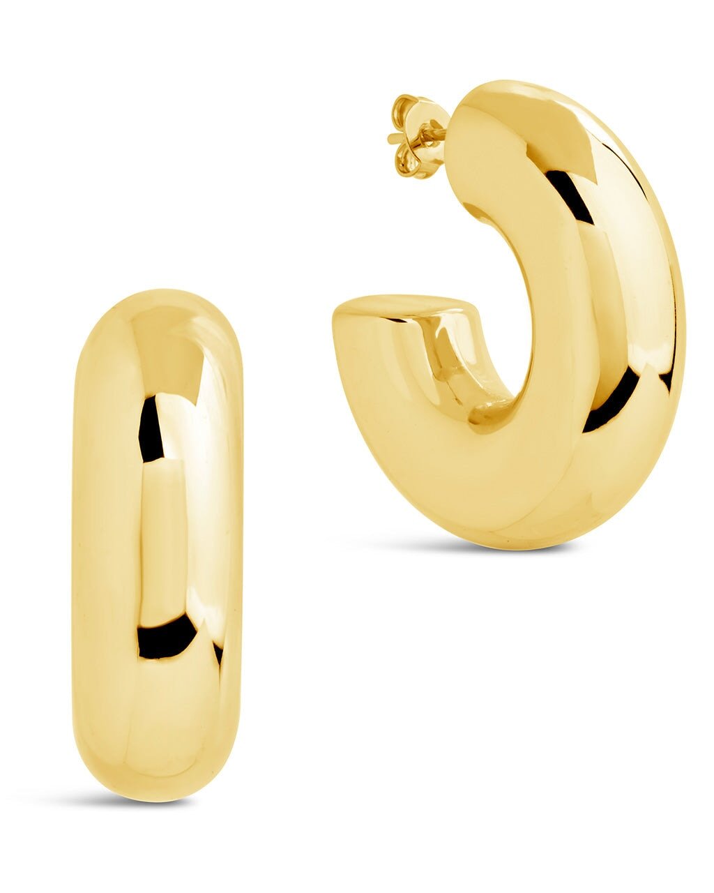 Wynonna Polished Tube Hoop Earrings - Sterling Forever
