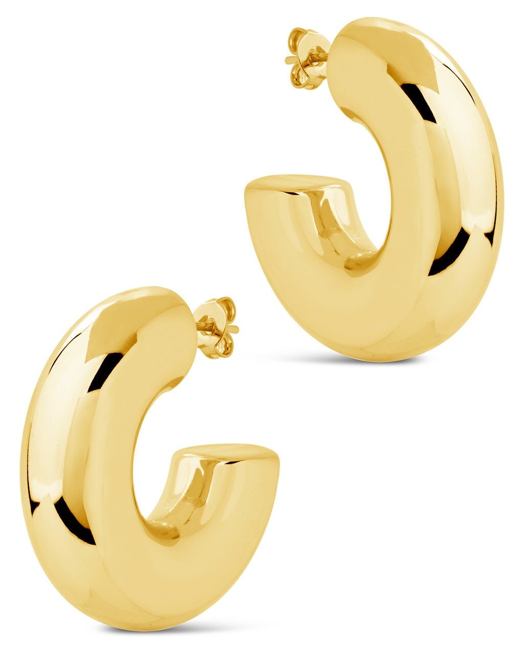 Wynonna Polished Tube Hoop Earrings - Sterling Forever
