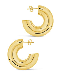 Wynonna Polished Tube Hoop Earrings - Sterling Forever