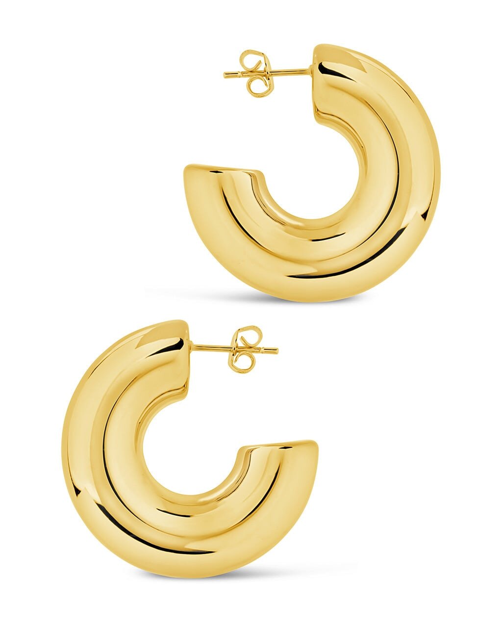 Wynonna Polished Tube Hoop Earrings - Sterling Forever