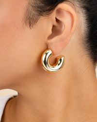 Wynonna Polished Tube Hoop Earrings - Sterling Forever