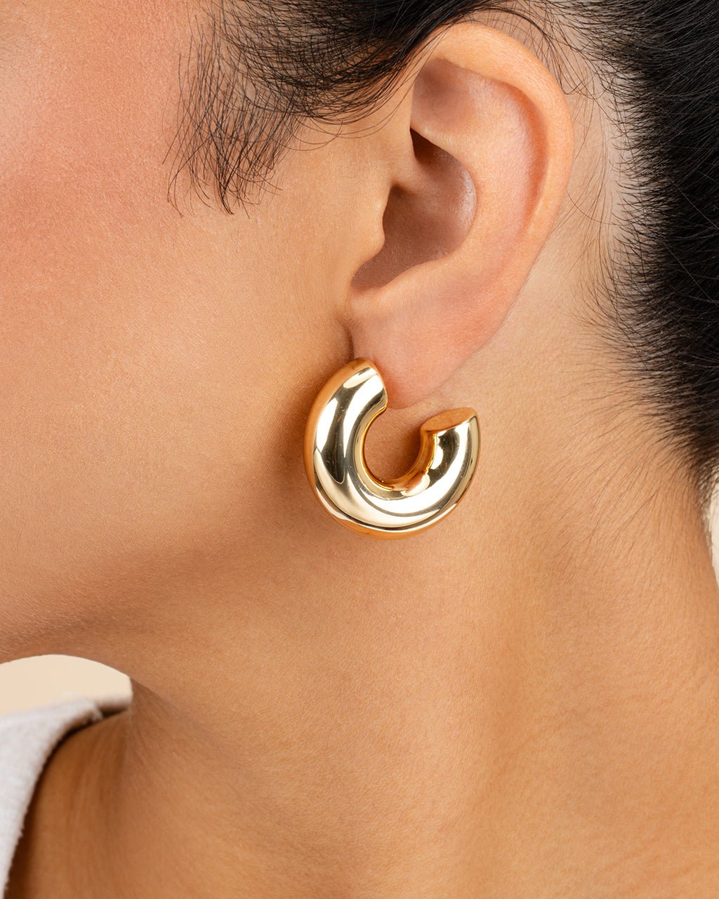 Wynonna Polished Tube Hoop Earrings - Sterling Forever