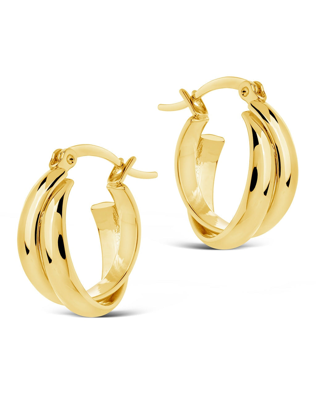 14K Yellow Gold Round Classic Diamond Hoop Earrings | Joseph's Jewelry