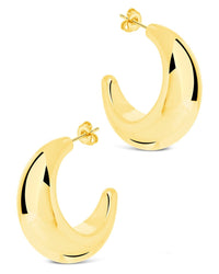 Eclipse Polished Hoop Earrings - Sterling Forever