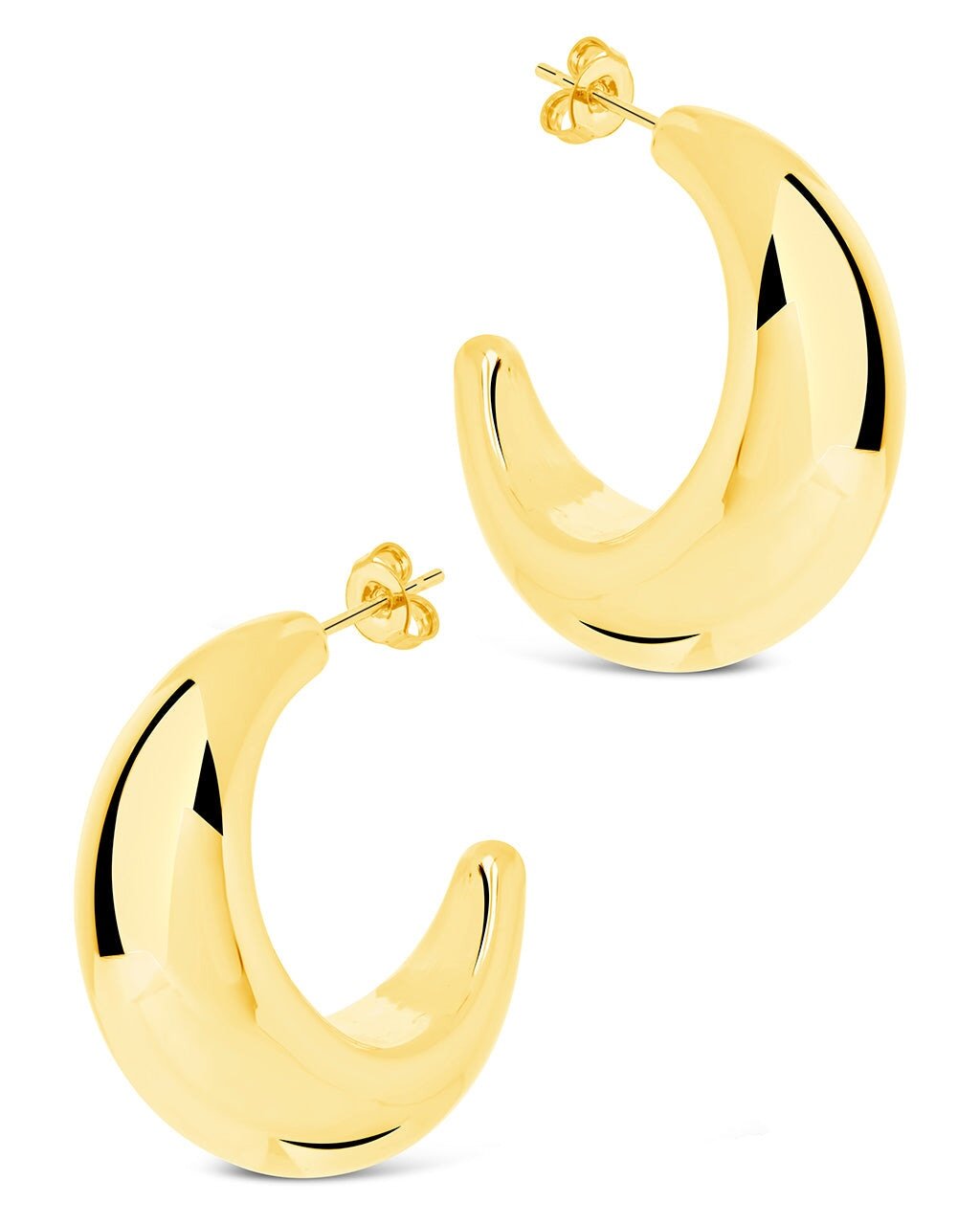 Eclipse Polished Hoop Earrings - Sterling Forever