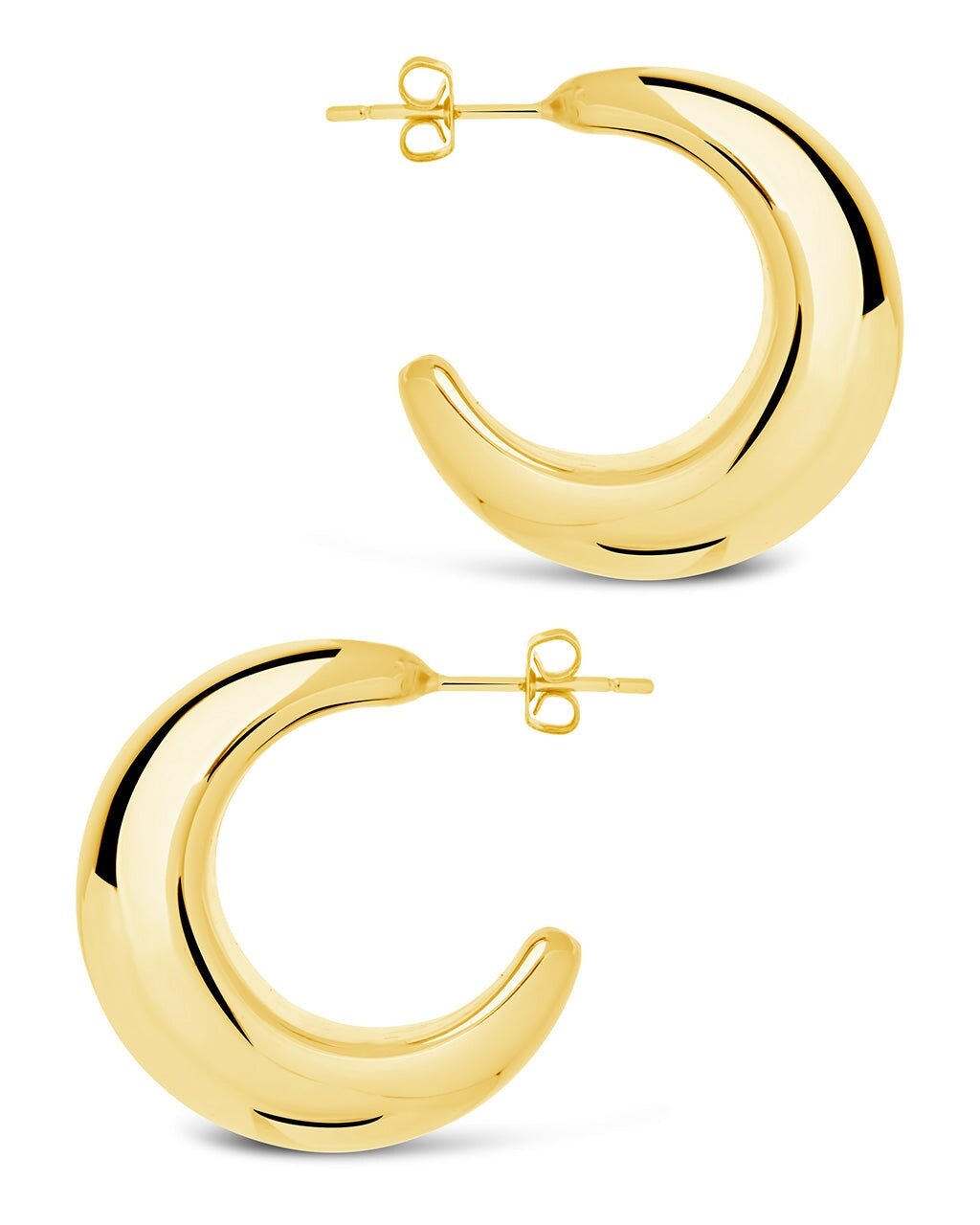 Eclipse Polished Hoop Earrings - Sterling Forever