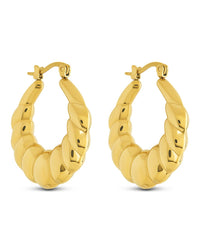 Piper Twisted Polished Hoop Earrings - Sterling Forever