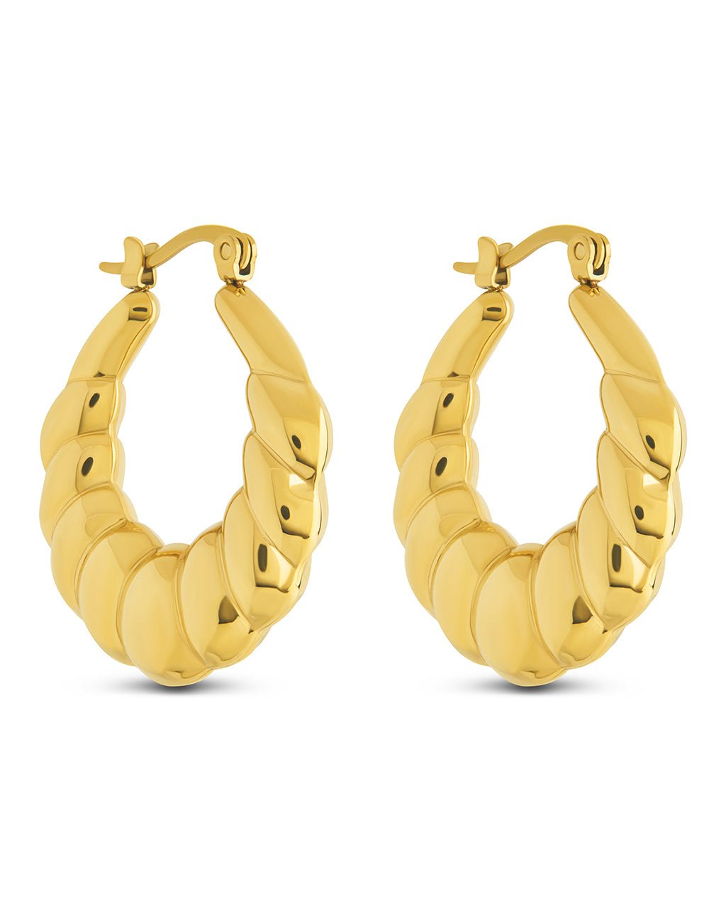 Piper Twisted Polished Hoop Earrings - Sterling Forever