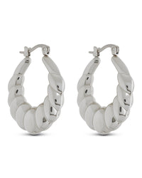 Piper Twisted Polished Hoop Earrings - Sterling Forever