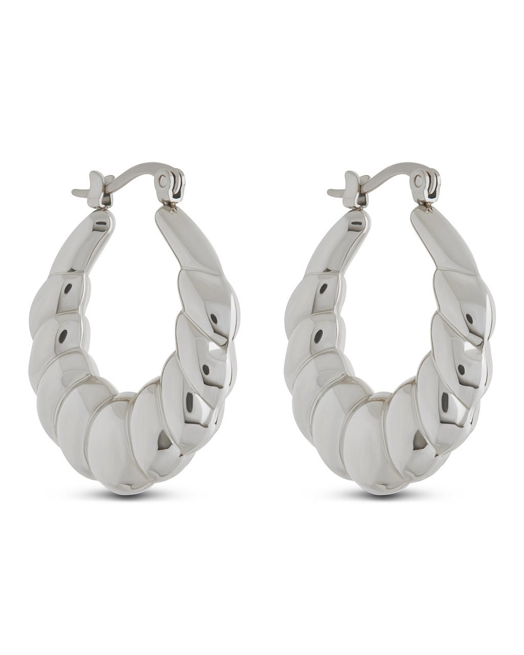 Piper Twisted Polished Hoop Earrings - Sterling Forever