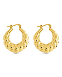 Piper Twisted Polished Hoop Earrings - Sterling Forever