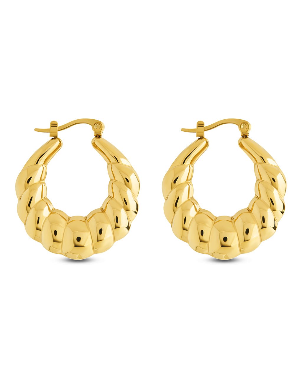 Piper Twisted Polished Hoop Earrings - Sterling Forever