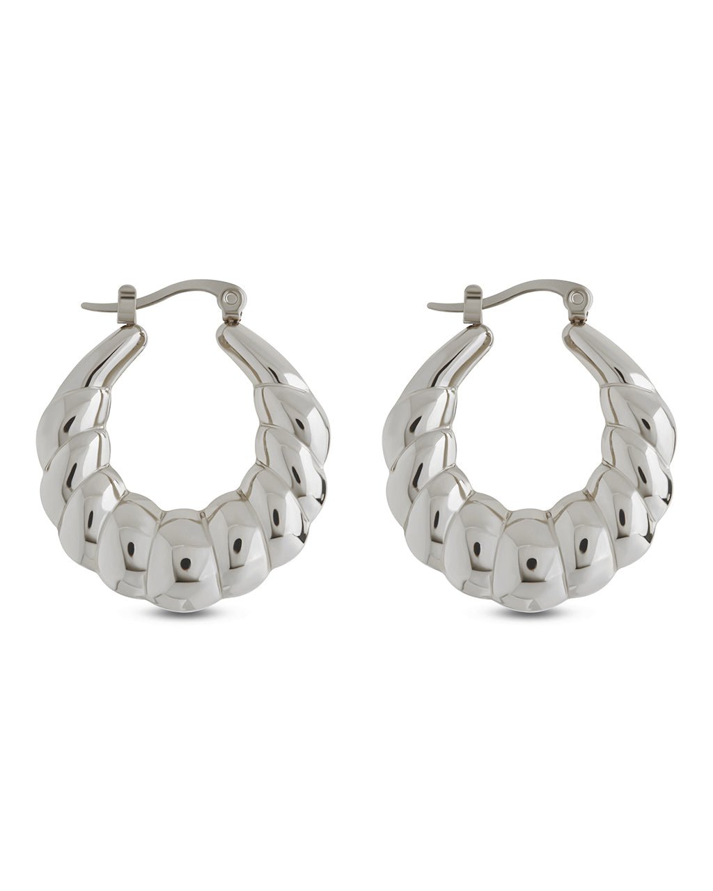 Piper Twisted Polished Hoop Earrings - Sterling Forever