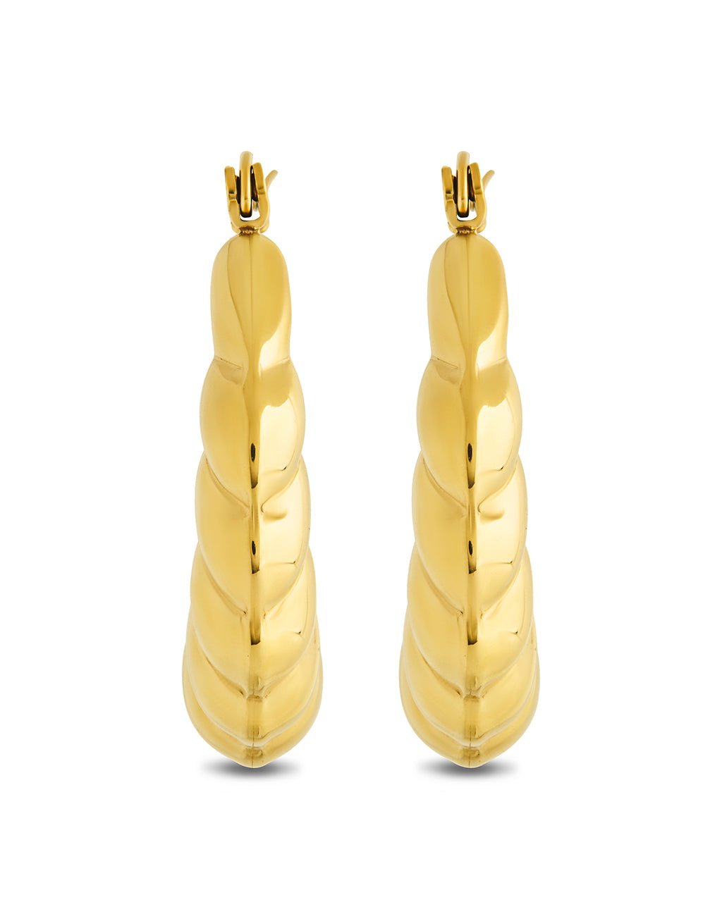 Piper Twisted Polished Hoop Earrings - Sterling Forever